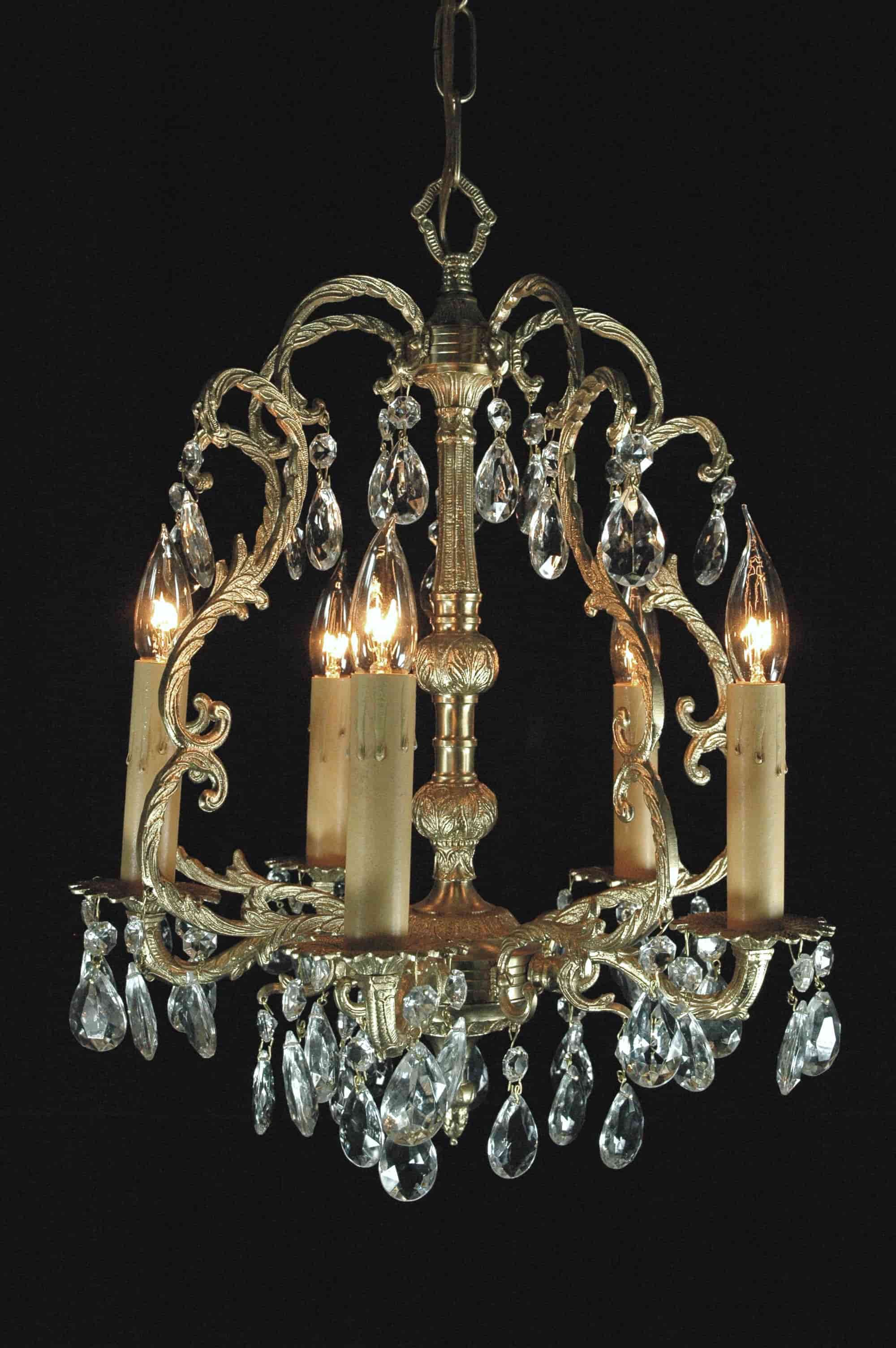 French Brass Chandeliers