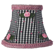 Black Check Pink Rosebud Shade