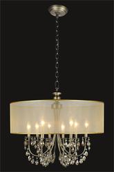 8 Light Crystal Chandelier With Golden Teak Shade KL-41052-2824-GT