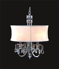 3 Light Crystal Chandelier With White Shade KL-41052-1821
